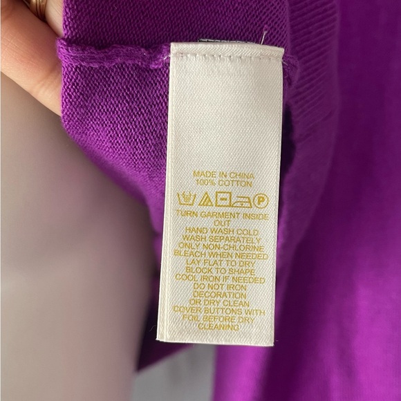 Kate Spade New York 'Leni'Crystal Embellished Jewel Cardigan 3/4 Sleeve Purple S - Picture 10 of 12